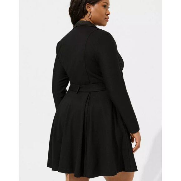 NWT Torrid Black Mini Tuxedo Dress 18 - Picture 4 of 11